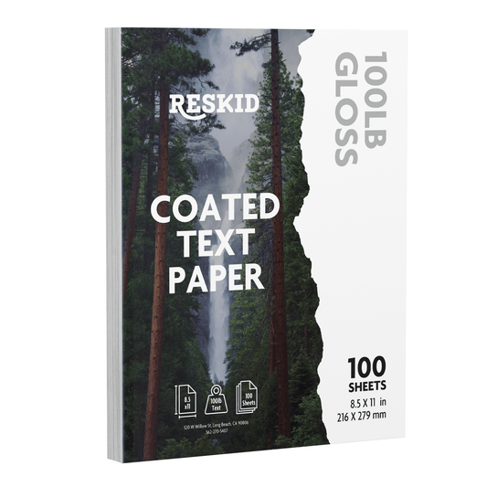 100 Pack of Double - Sided Coated Text Digital C2S Paper - Reskid