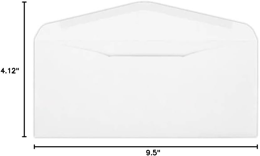 #10 Envelopes - 2500 Bulk Box - 4 1/8" x 9 1/2" - 24lb White - Gummed - Safe for Printing