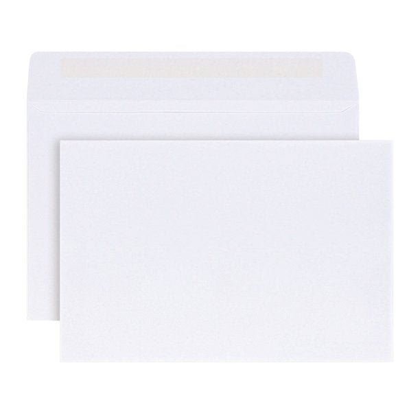 Reskid 6 x 9 booklet envelopes, 24lb white wove, gummed flap