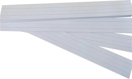 Ruled Sentence Strips, Thick Paper - 80lb Cardstock, White, Pack of 100 - Ideal for Classrooms, Offices, or Homes - Proudly Made In The USA (100) - Reskid