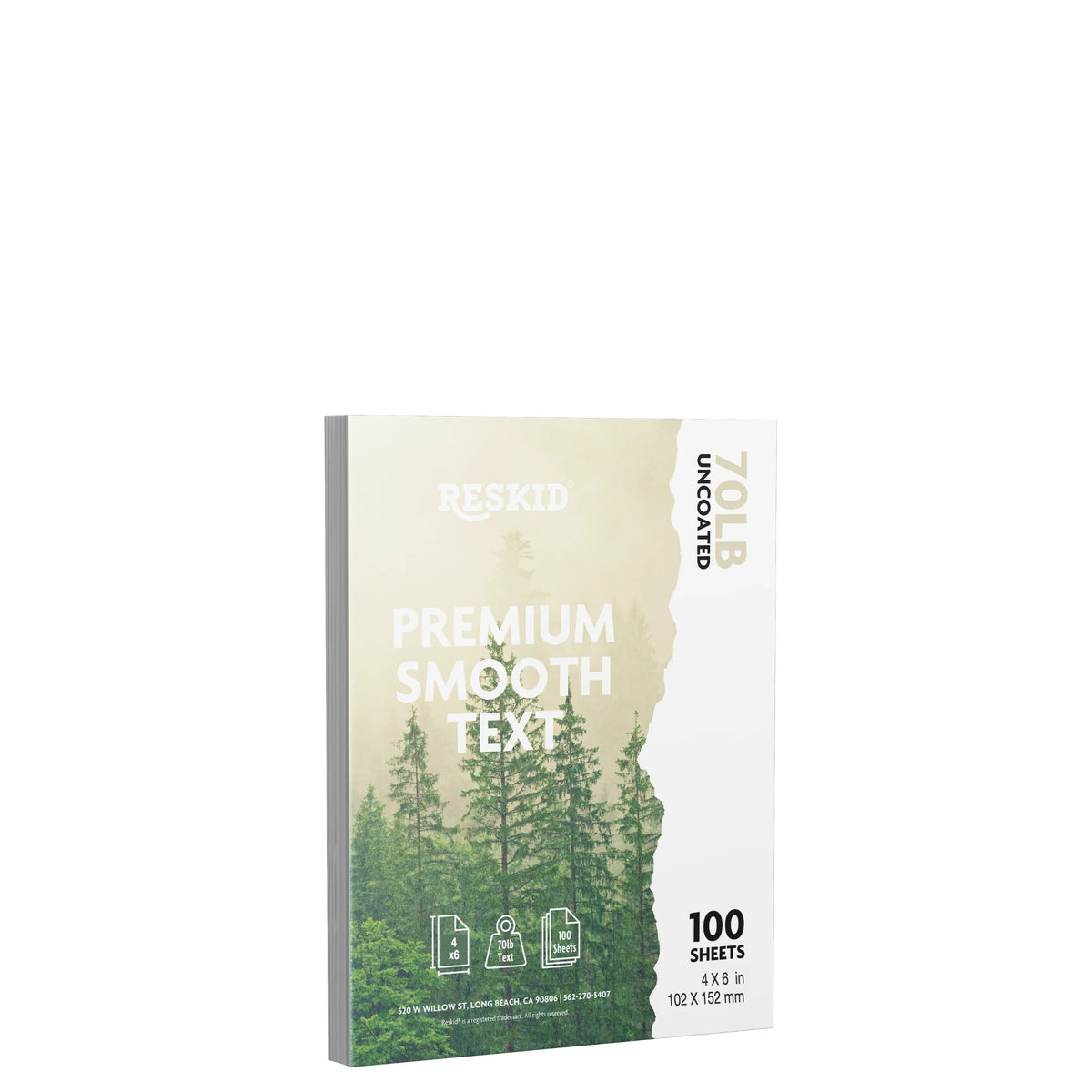 Reskid premium smooth text paper pack, 4 x 6 inch, 100 sheets