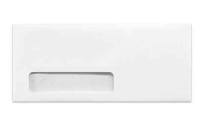 10 Single Digital Window Envelopes - 2500 Bulk Box - 4 1/8" x 9 1/2" - 24lb White - Gummed - Laser Safe for Printing, Single Left Heat Resistant Window for QuickBooks Invoice or Business Mail - Reskid
