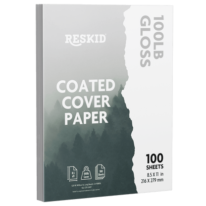 100 Pack of Double - Sided Coated Cover Digital C2S Cardstock - Reskid