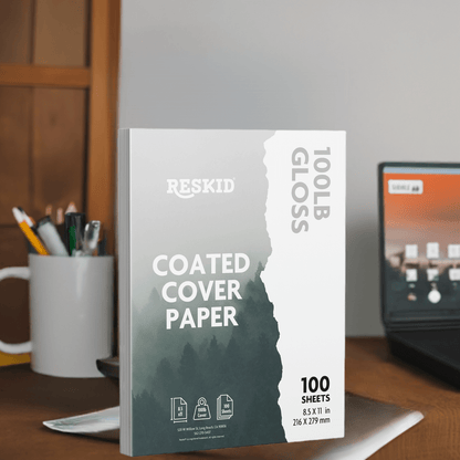 100 Pack of Double - Sided Coated Cover Digital C2S Cardstock - Reskid