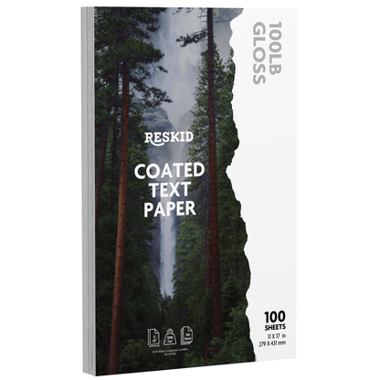 100 Pack of Double - Sided Coated Text Digital C2S Paper - Reskid