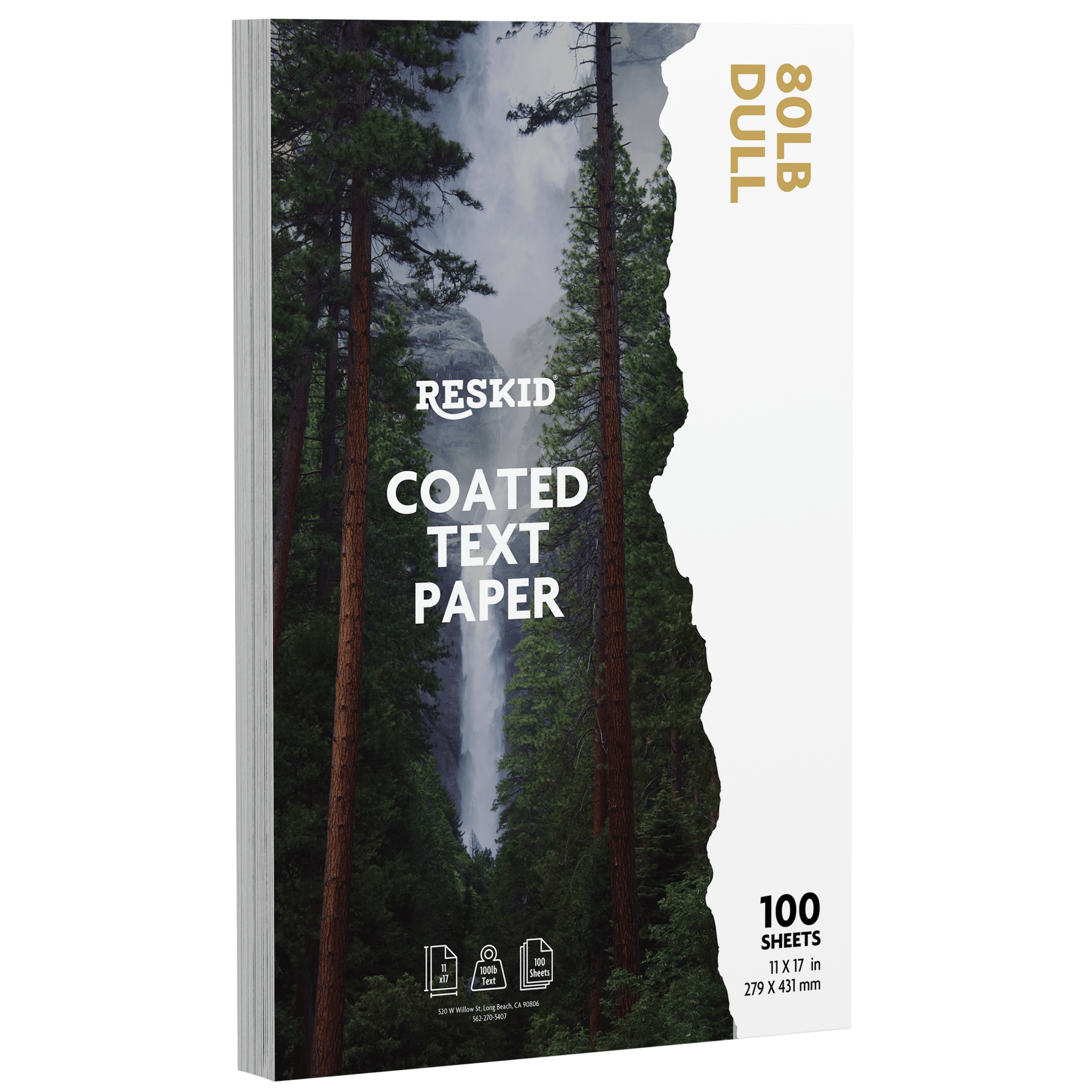 100 Pack of Double - Sided Coated Text Digital C2S Paper - Reskid