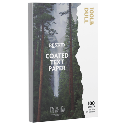 100 Pack of Double - Sided Coated Text Digital C2S Paper - Reskid