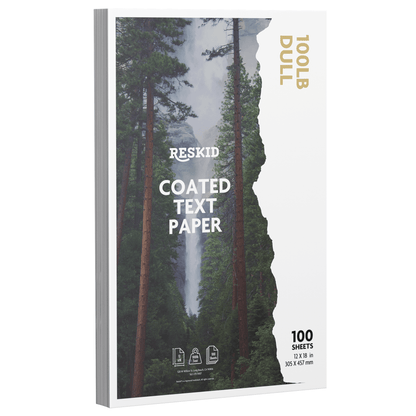 100 Pack of Double - Sided Coated Text Digital C2S Paper - Reskid