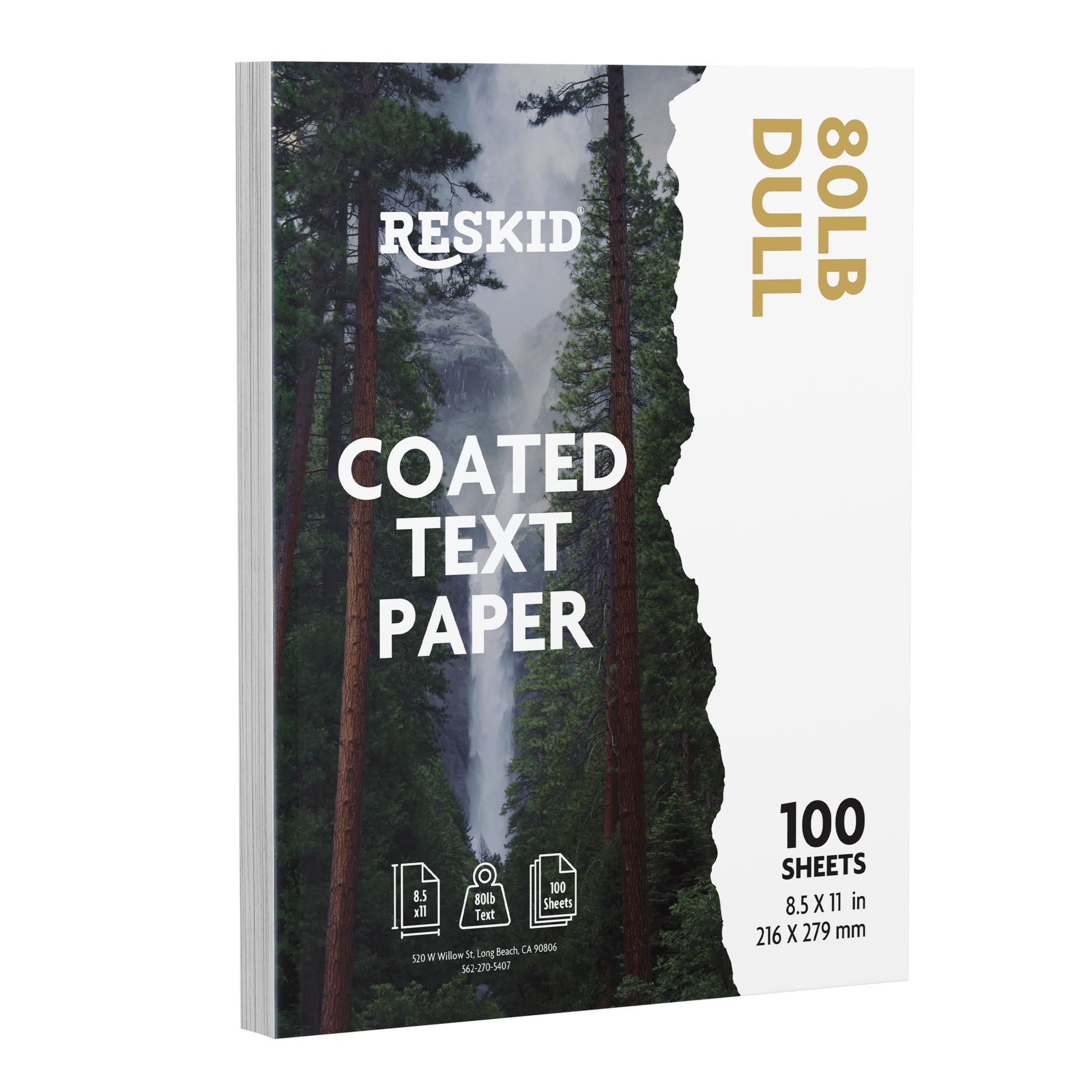 100 Pack of Double - Sided Coated Text Digital C2S Paper - Reskid