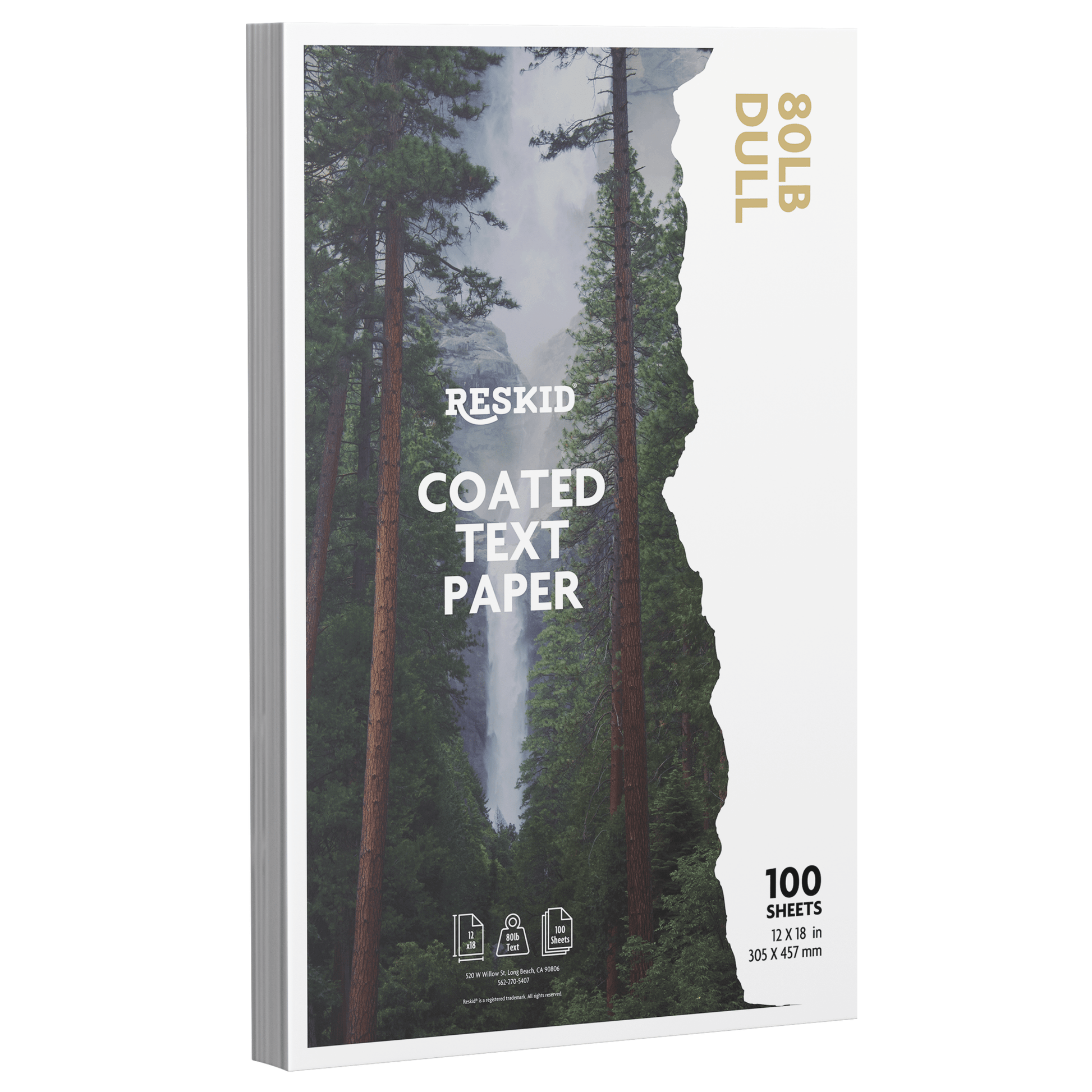 100 Pack of Double - Sided Coated Text Digital C2S Paper - Reskid