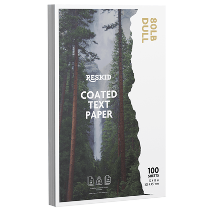 100 Pack of Double - Sided Coated Text Digital C2S Paper - Reskid