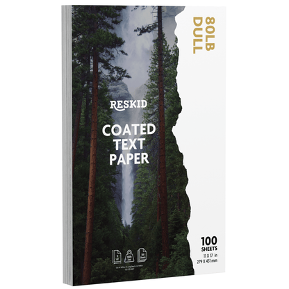 100 Pack of Double - Sided Coated Text Digital C2S Paper - Reskid