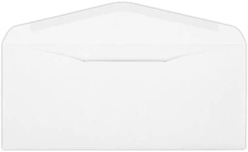 #10 Envelopes - 2500 Bulk Box - 4 1/8" x 9 1/2" - 24lb White - Gummed - Safe for Printing