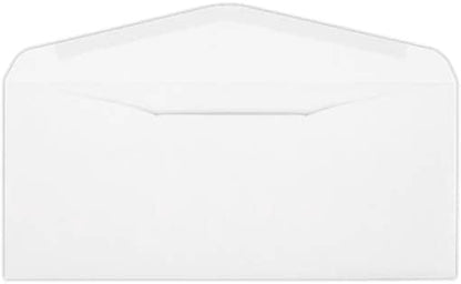 #10 Envelopes - 2500 Bulk Box - 4 1/8" x 9 1/2" - 24lb White - Gummed - Safe for Printing