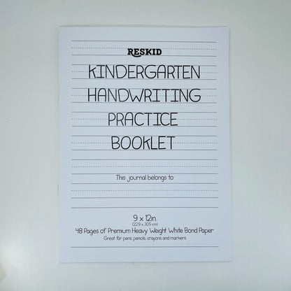 Reskid kindergarten handwriting practice booklet cover
