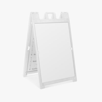 White Signicade Deluxe A-Frame (Hardware Only) - Heavy-Duty Plastic Sandwich Board with Two 24x36 Inch Recessed Graphic Areas, Perfect for Quick-Change Advertising, Sturdy and Weather-Resistant,