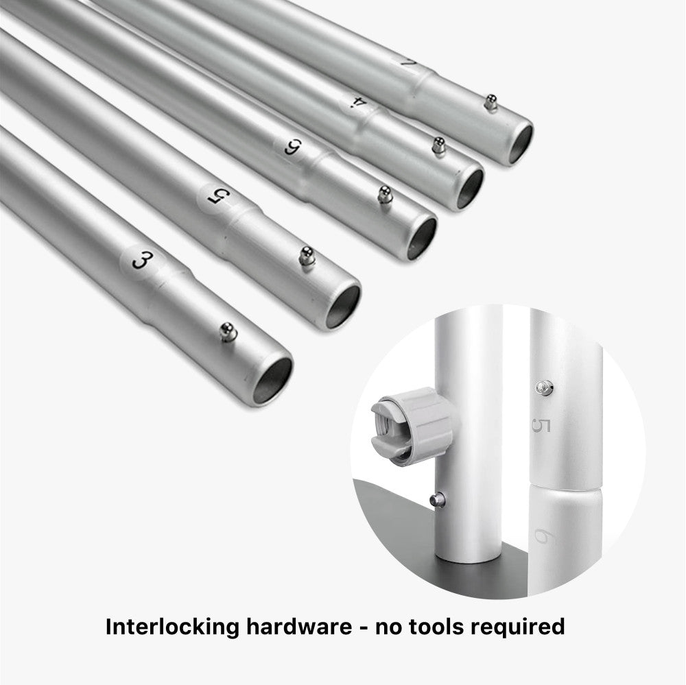 Tension Fabric Stand Hardware (36"x90") - Lightweight Aluminum Kit for Quick Setup and Stability, Compatible with 36"x90" Inserts, Complete with Heavy-Duty Base Plate and Soft-Sided Carrying Bag