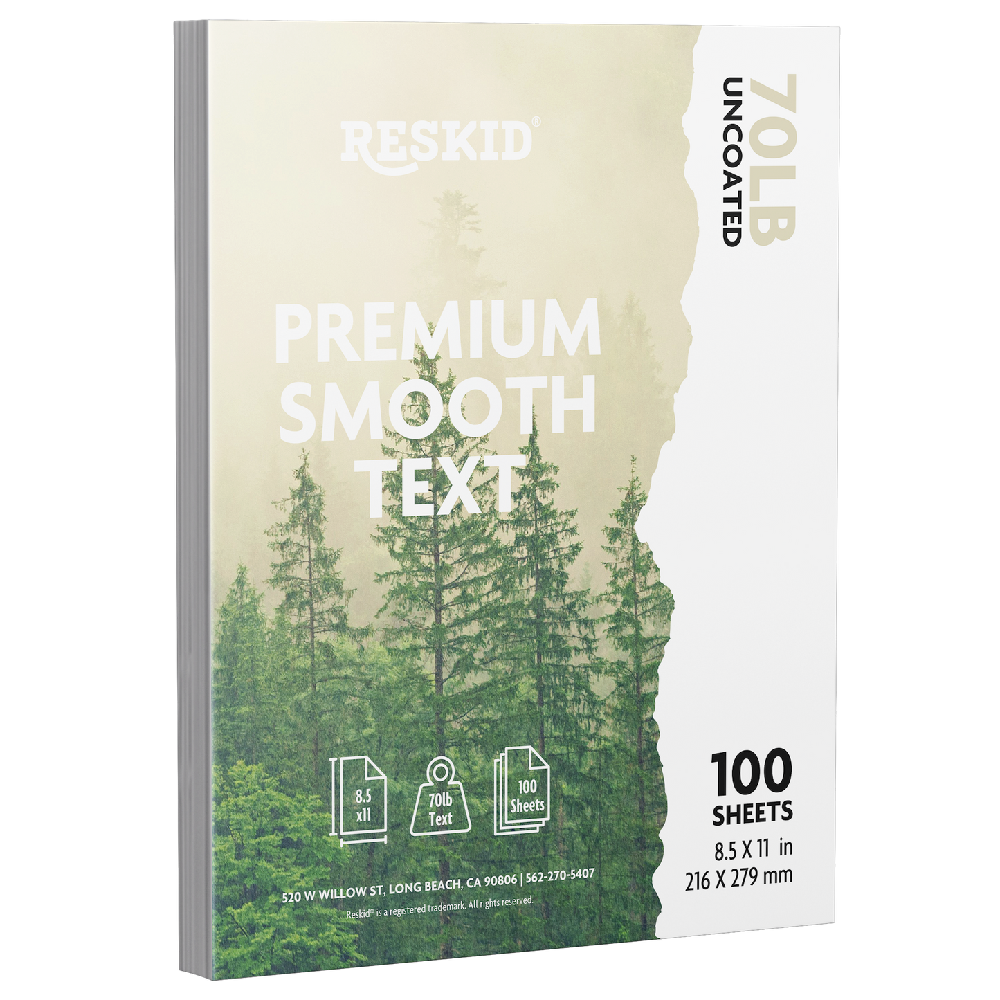 100 Pack of Premium Smooth Uncoated Text