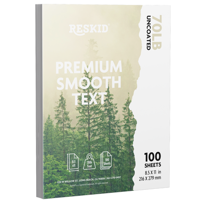100 Pack of Premium Smooth Uncoated Text