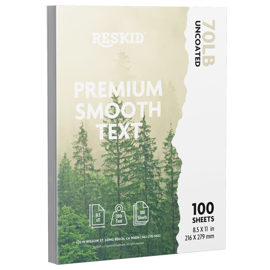 100 Pack of Premium Smooth Uncoated Text