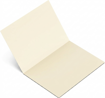 Reskid 100-Pack Cream Blank Greeting Cards - Heavyweight 100lb Natural Cover Cardstock - 300GSM - Pre-Scored Printable Note Cards