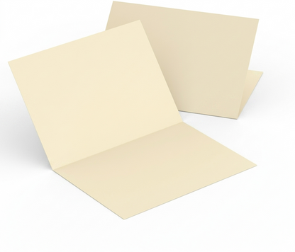 Reskid 100-Pack Cream Blank Greeting Cards - Heavyweight 100lb Natural Cover Cardstock - 300GSM - Pre-Scored Printable Note Cards