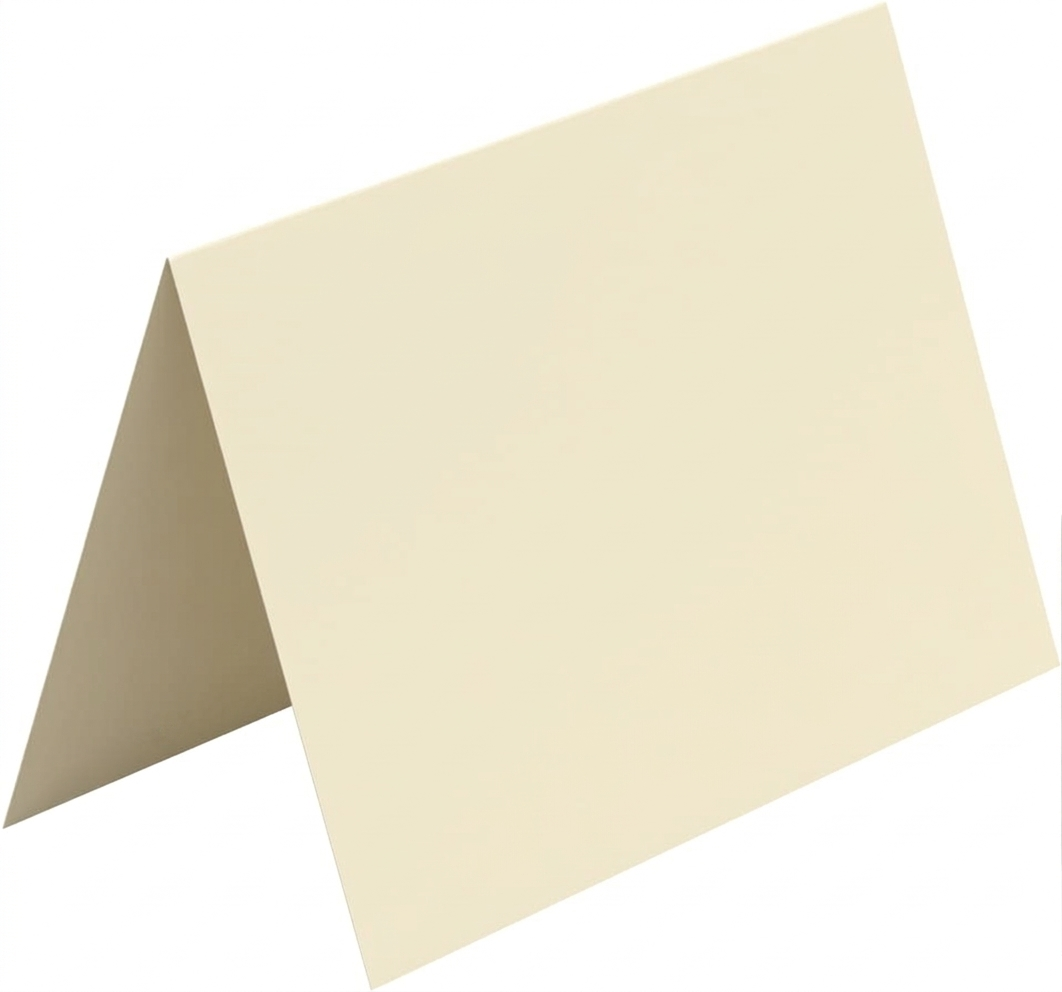 Reskid 100-Pack Cream Blank Greeting Cards - Heavyweight 100lb Natural Cover Cardstock - 300GSM - Pre-Scored Printable Note Cards