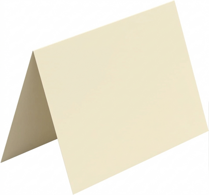 Reskid 100-Pack Cream Blank Greeting Cards - Heavyweight 100lb Natural Cover Cardstock - 300GSM - Pre-Scored Printable Note Cards