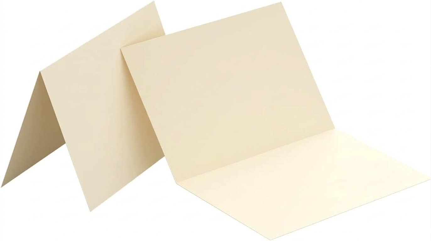Reskid 100-Pack Cream Blank Greeting Cards - Heavyweight 100lb Natural Cover Cardstock - 300GSM - Pre-Scored Printable Note Cards