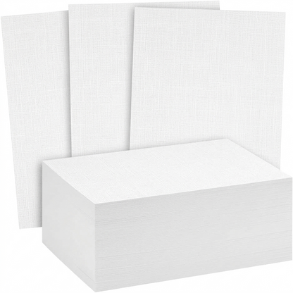 100 Pack of Premium Linen Textured Cardstock