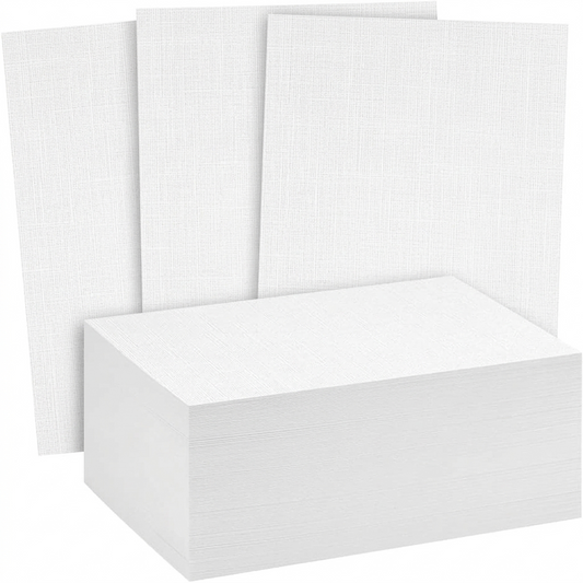 100 Pack of Premium Linen Textured Cardstock