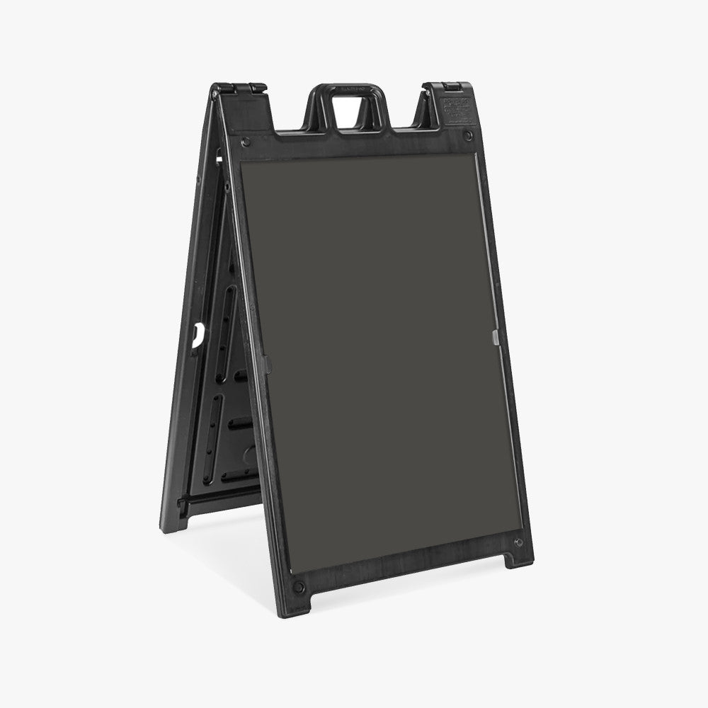 White Signicade Deluxe A-Frame (Hardware Only) - Heavy-Duty Plastic Sandwich Board with Two 24x36 Inch Recessed Graphic Areas, Perfect for Quick-Change Advertising, Sturdy and Weather-Resistant,