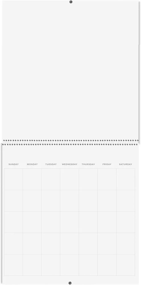 Blank Scrapbook Wall Calendar - 2 - Pack - 80lb Cardstock - Undated, 12" x 9" Closed, 18" Open Size, Large Bookstore - Quality, Spiral - Bound Hanging Monthly Calendar for Kitchen & Office - Premium - Reskid