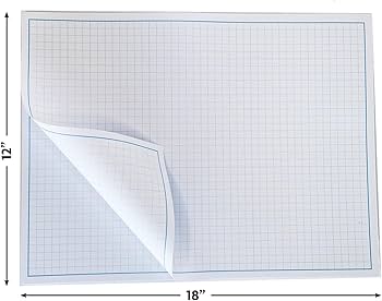 Blueprint and Graph Paper Pad - 50 Sheets Per Pad - 70lb Text - For Drawing, Designing, and More - Reskid