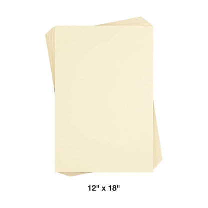 Reskid premium smooth cream cardstock, 12 x 18 inch, 100 sheets