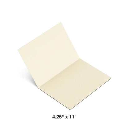 Reskid blank cream greeting card, 4.25 x 11 inch