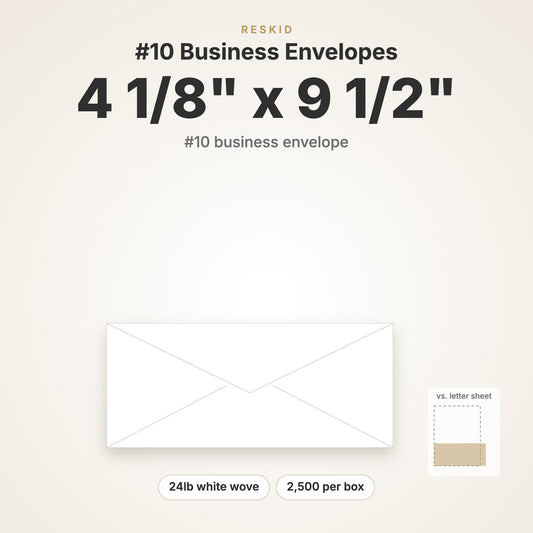 Reskid #10 business envelope, 4 1/8 x 9 1/2 inch