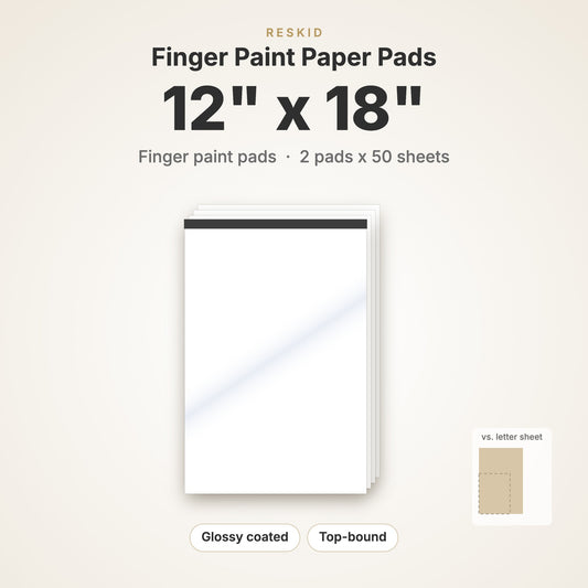 Reskid finger paint paper pads, 12 x 18 inch