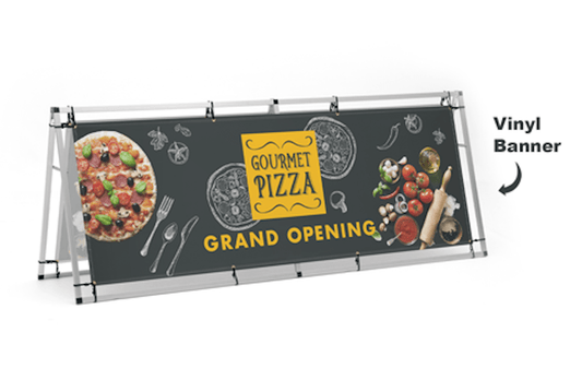 Horizontal Banner A - Frame – 3ft x 8ft Outdoor Sideline Banner Stand – Portable and Weather - Resistant Frame Banner – Promotional and Sporting Events - Reskid