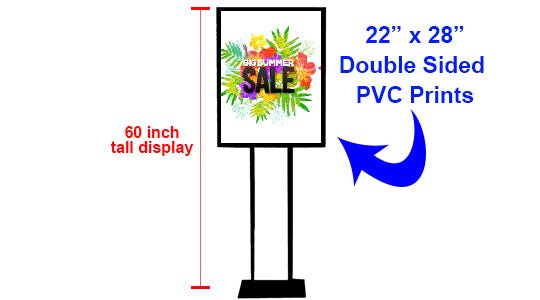 Premium 22" x 28" Poster Stand (Hardware Only) - Floorstanding Sign Holder for Retail Advertising - 60" Tall - Sturdy Construction - Matte Black Finish - Lightweight & Portable - Easy Assembly - Reskid