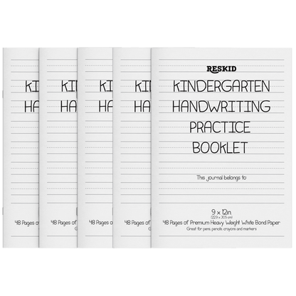 Reskid 5 - Pack of 48 - Page Kindergarten Handwriting Practice Paper Booklets - Reskid