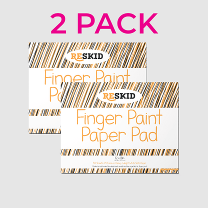 Reskid Large Finger Paint Paper Pad (12 x 18 inches) - 50 Sheets, 2 - Pack - Kids Art Supplies, Fingerpaint Paper for Toddlers and Kids, Paint Pad for Kids, Kids Art Paper (12x18 (2PACK)) - Reskid