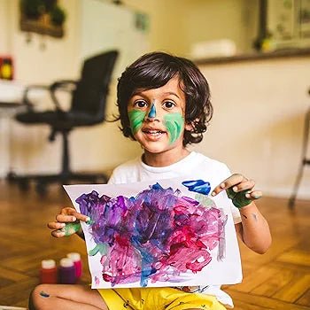Reskid Large Finger Paint Paper Pad (12 x 18 inches) - 50 Sheets, 2 - Pack - Kids Art Supplies, Fingerpaint Paper for Toddlers and Kids, Paint Pad for Kids, Kids Art Paper (12x18 (2PACK)) - Reskid