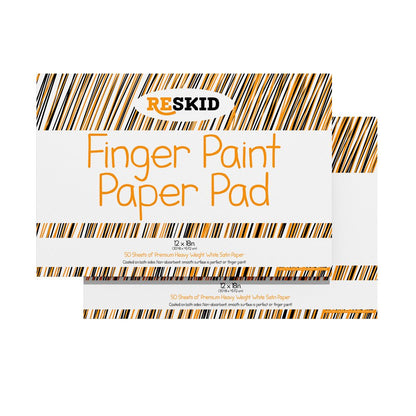 Reskid Large Finger Paint Paper Pad (12 x 18 inches) - 50 Sheets, 2 - Pack - Kids Art Supplies, Fingerpaint Paper for Toddlers and Kids, Paint Pad for Kids, Kids Art Paper (12x18 (2PACK)) - Reskid
