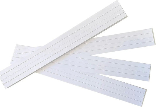 Ruled Sentence Strips, Thick Paper - 80lb Cardstock, White, Pack of 100 - Ideal for Classrooms, Offices, or Homes - Proudly Made In The USA (100) - Reskid