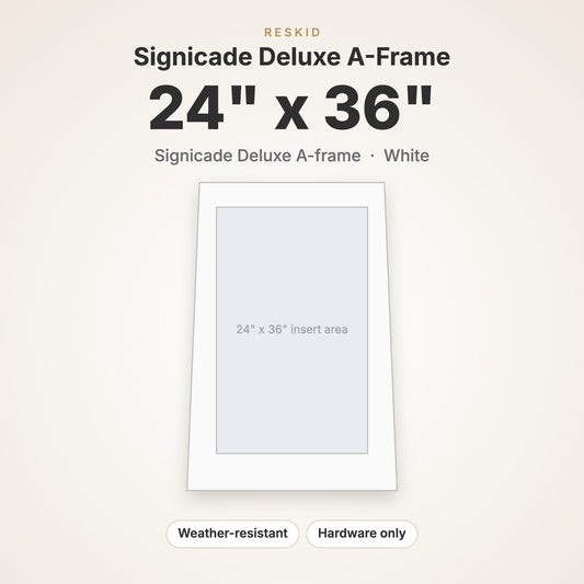 Signicade Deluxe A-frame, white, 24 x 36 inch graphic area