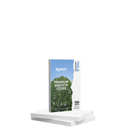Reskid premium smooth white cardstock pack, 2 x 3.5 inch, 100 sheets