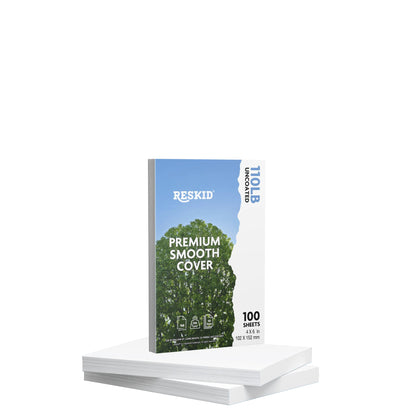 Reskid premium smooth white cardstock pack, 4 x 6 inch, 100 sheets