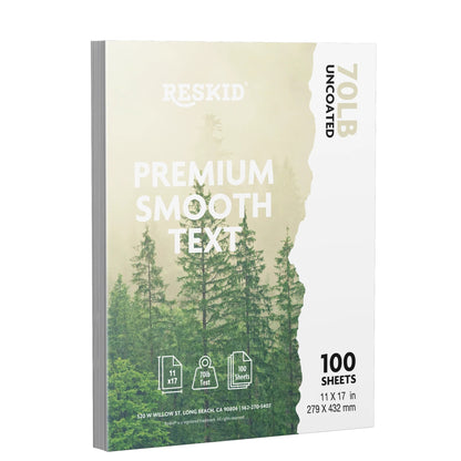 Reskid premium smooth text paper pack, 11 x 17 inch, 100 sheets