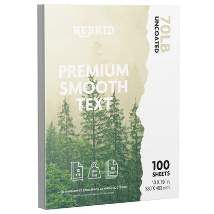 Reskid premium smooth text paper pack, 13 x 19 inch, 100 sheets